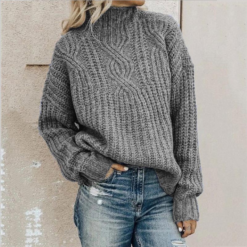 Sweter z wygodnym rolowanym dekoltem