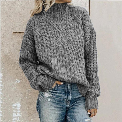 Sweter z wygodnym rolowanym dekoltem