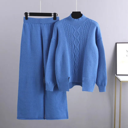 Heidi Fashion - Swobodny i stylowy jesienny zestaw damski składający się ze swetra i spodni