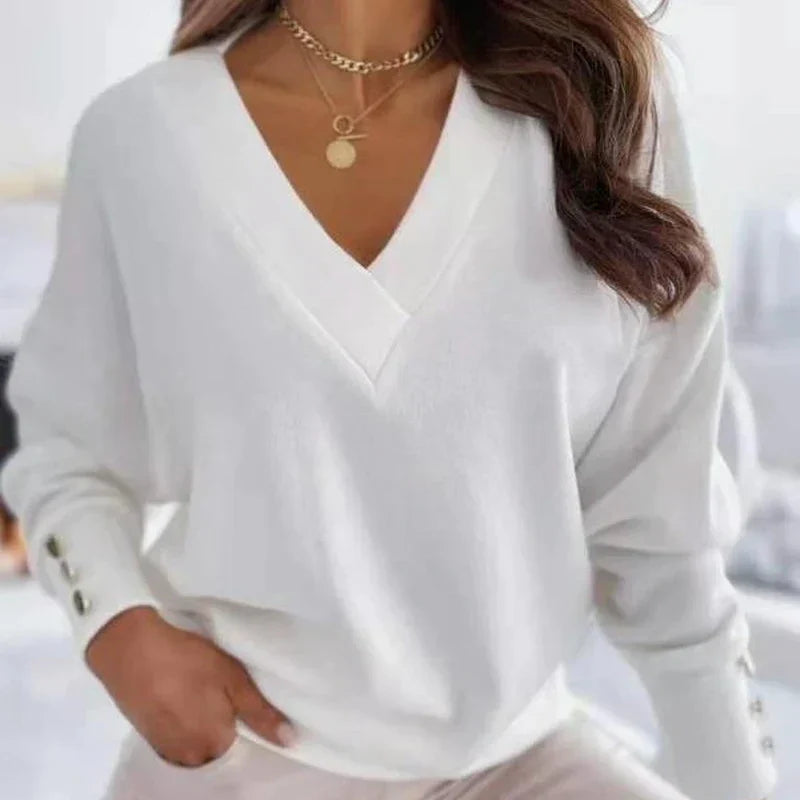 Sweter z dekoltem w szpic - Haley