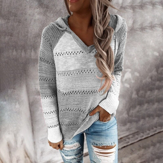 Tayla - Bluza z kapturem z wygodnym patchworkiem dla kobiet
