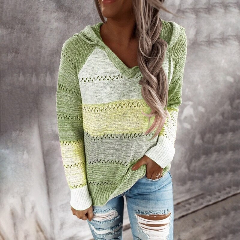 Tayla - Bluza z kapturem z wygodnym patchworkiem dla kobiet