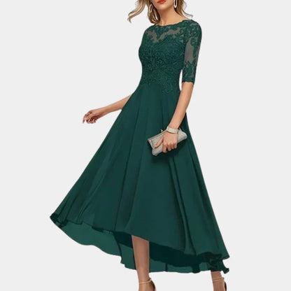 Elegancka sukienka damska z szyfonu o długości do kostek