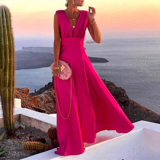 Kate - Elegancka, jednolita sukienka letnia