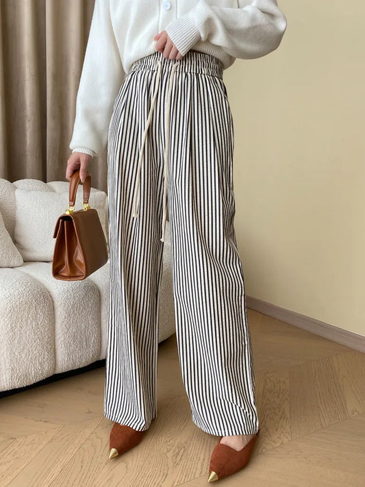 Meira - Eleganckie spodnie w paski dla kobiet