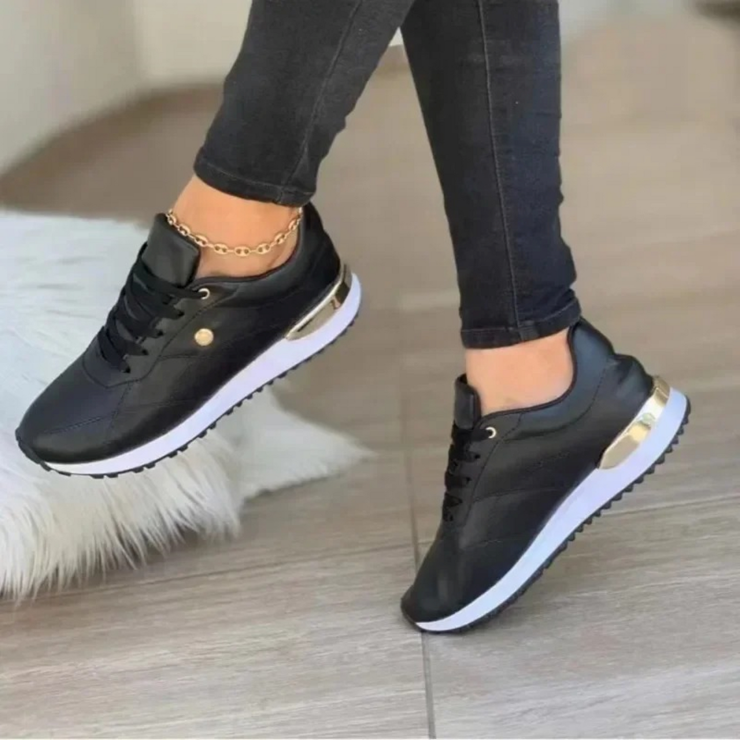 Ella | Damskie skórzane buty sportowe