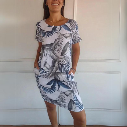 Marije - Wygodna sukienka z okrągłym dekoltem