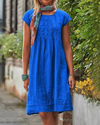 Maisie - Casualowe lniane sukienki vintage dla kobiet