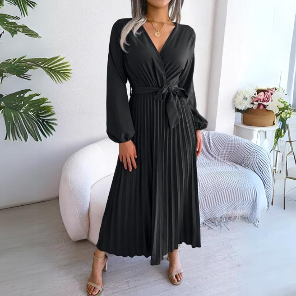 Melissa - Elegancka sukienka z materiałowym paskiem