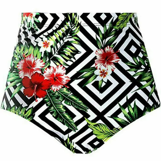 Noelia® | Letnie damskie majtki bikini z wysoką talią Stroje kąpielowe w kwiaty