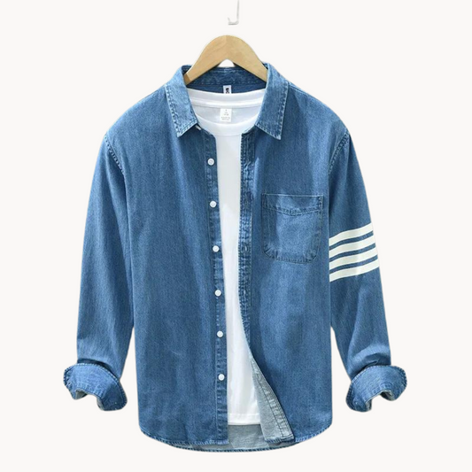 Koszula Declan | Denim z ponadczasowym kołnierzykiem w szpic