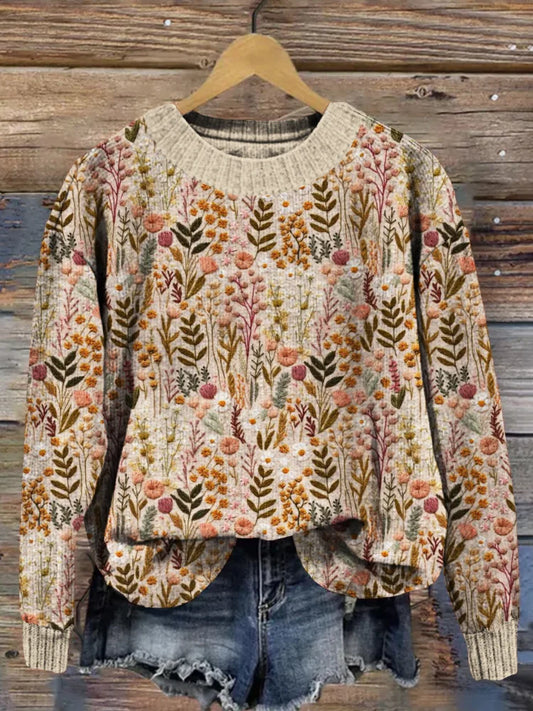 Wygodny sweter w kwiaty - Novi