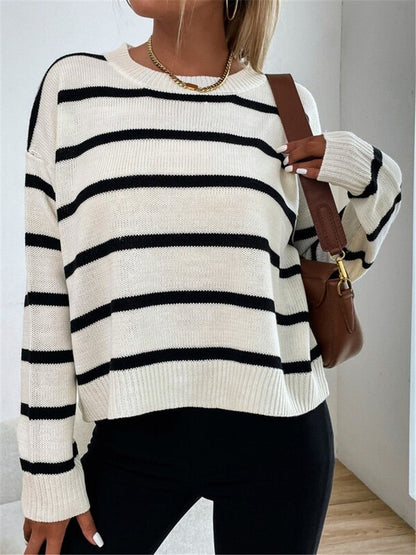 Sweter oversize w paski od Evangeline