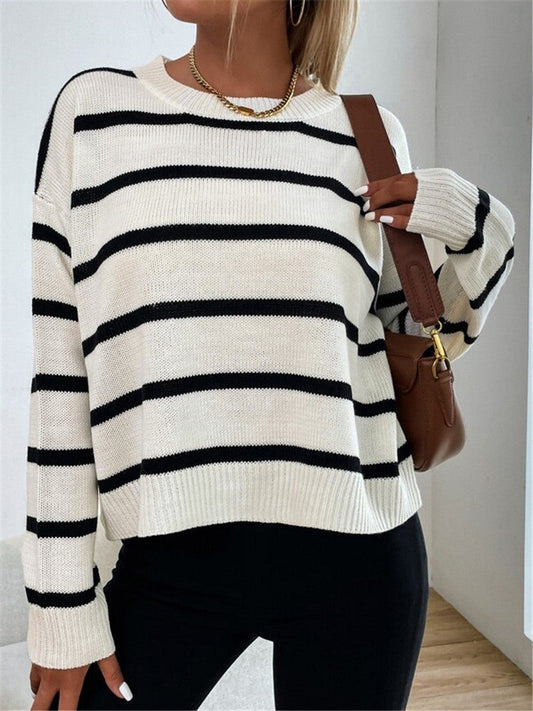 Sweter oversize w paski od Evangeline