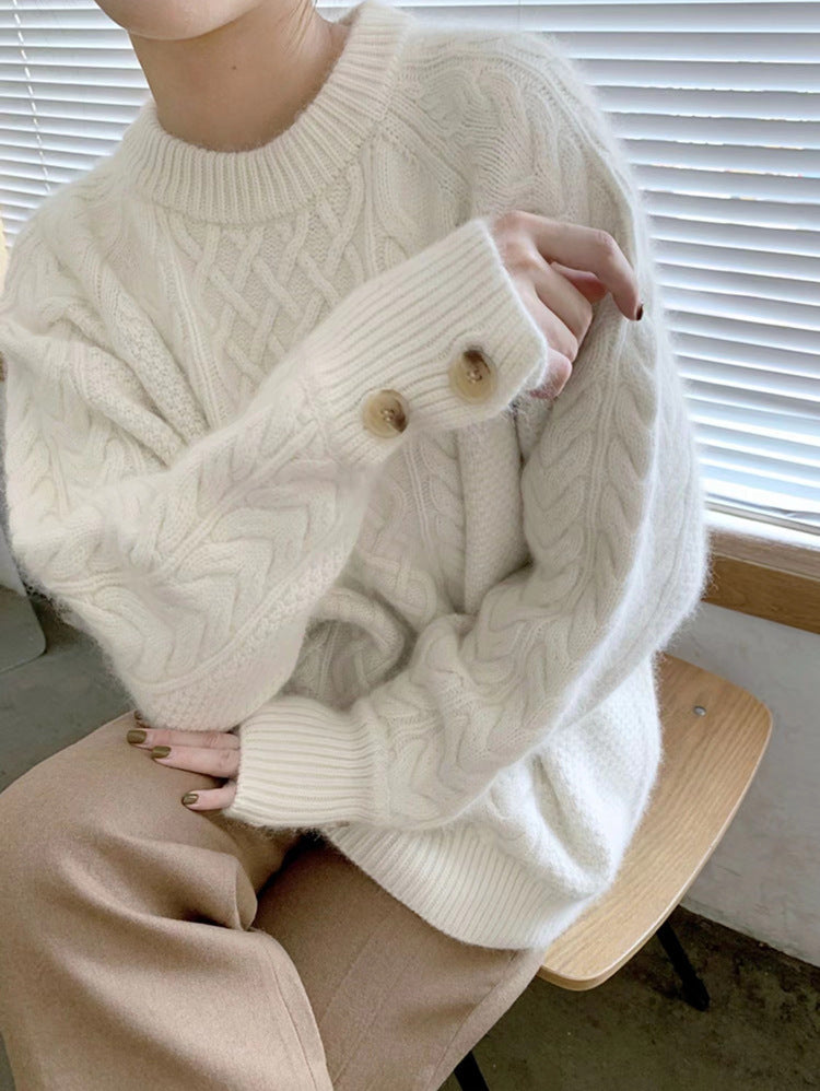 Sweter damski z grubymi guzikami