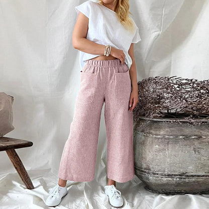 Sophie | Spodnie Culotte w paski | Wygodne i stylowe | Oddychająca bawełna