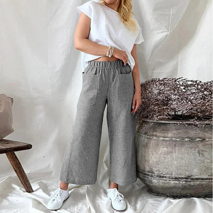 Sophie | Spodnie Culotte w paski | Wygodne i stylowe | Oddychająca bawełna