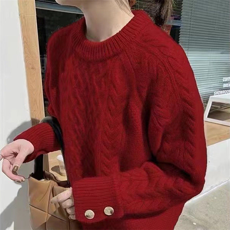 Sweter damski z grubymi guzikami