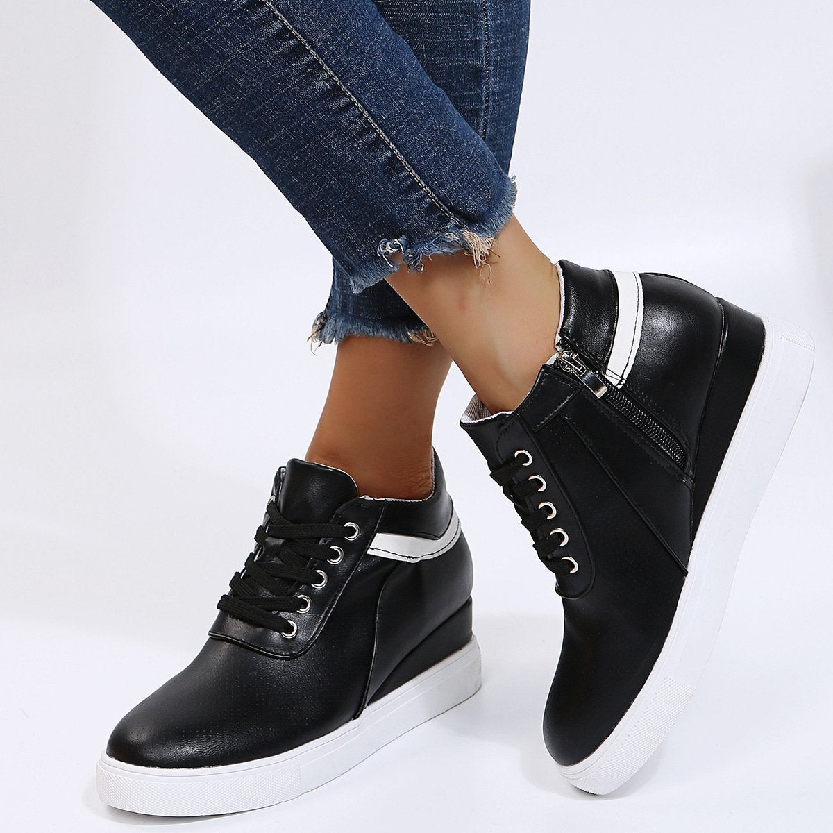 Nicoletta - Damskie sznurowane buty na wysokim obcasie
