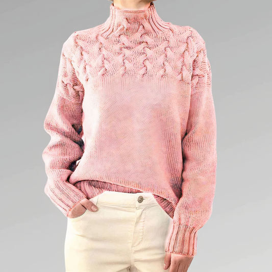 Sweter z dzianiny z wzorem w kable - Chloé