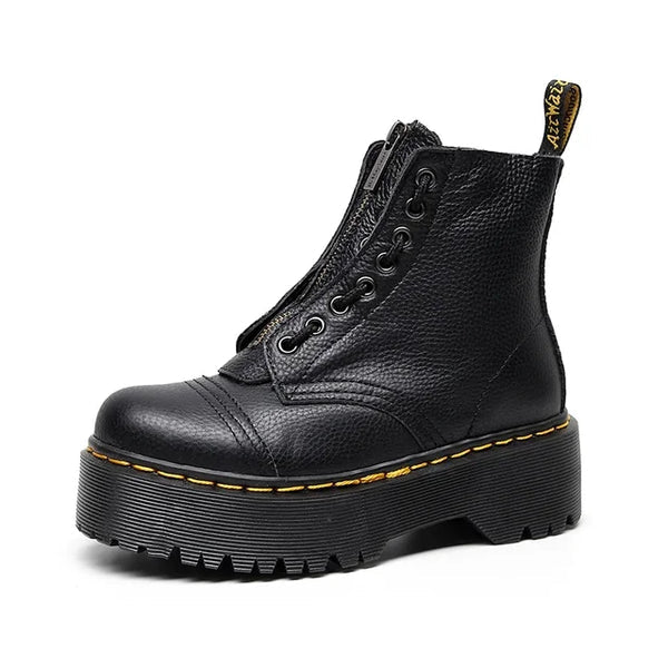 Reah - Buty na platformie z prawdziwej skóry
