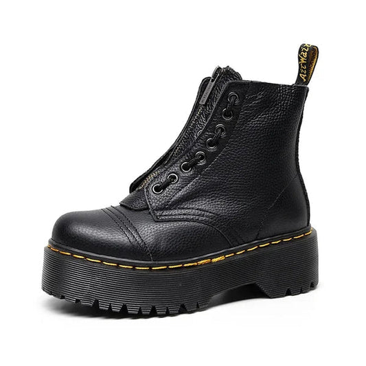 Reah - Buty na platformie z prawdziwej skóry