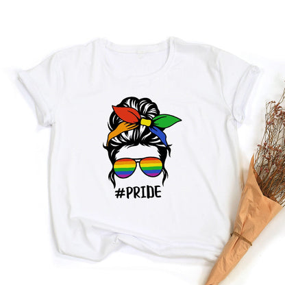 Tęczowa koszulka z grafiką Peace Love Equality | LGBT Pride Retro Summer Top