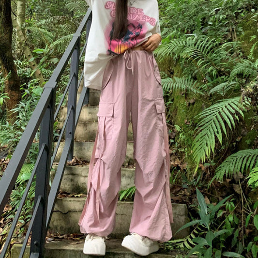 Spodnie Franca - Damskie spodnie typu baggy z dużymi kieszeniami w stylu retro