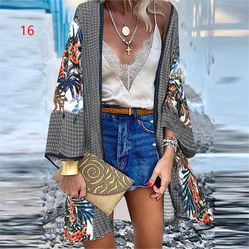 Bluzka w kwiaty Bohemian Casual Loose Beach