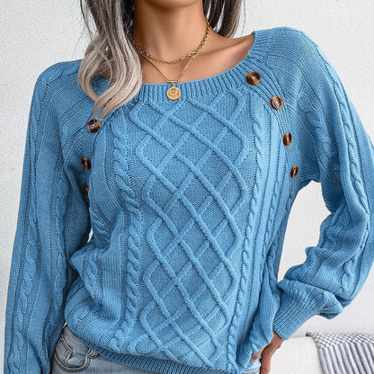 Stylowy sweter damski z dzianiny - Adelinda
