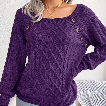 Stylowy sweter damski z dzianiny - Adelinda