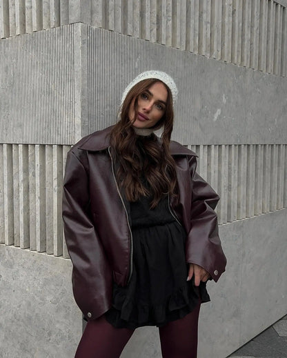 Sophie - Krótka kurtka skórzana