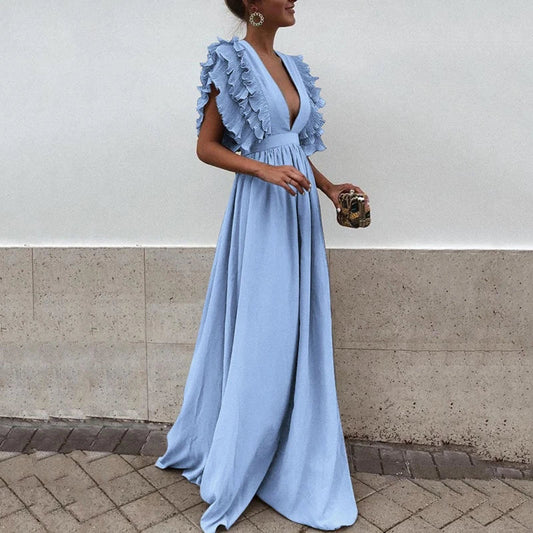 Eva | Elegancka sukienka z marszczonymi rękawami