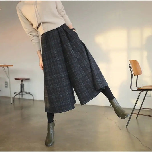 Olivia | Spodnie Culotte | Ponadczasowa elegancja | Tkana mieszanka