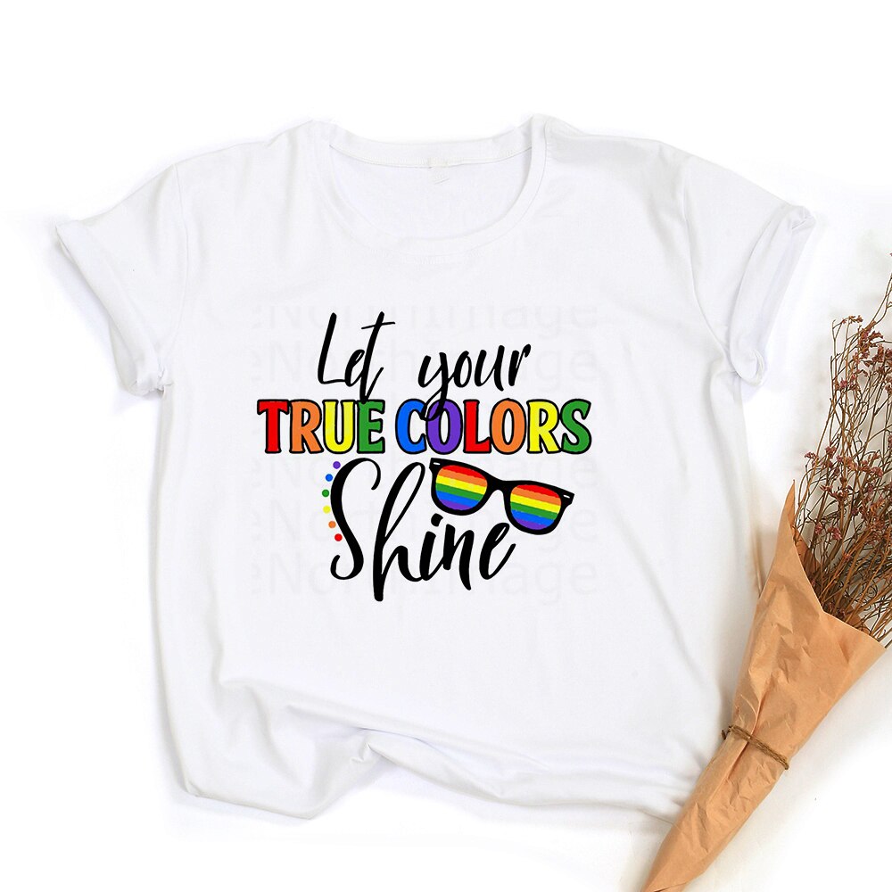 Tęczowa koszulka z grafiką Peace Love Equality | LGBT Pride Retro Summer Top