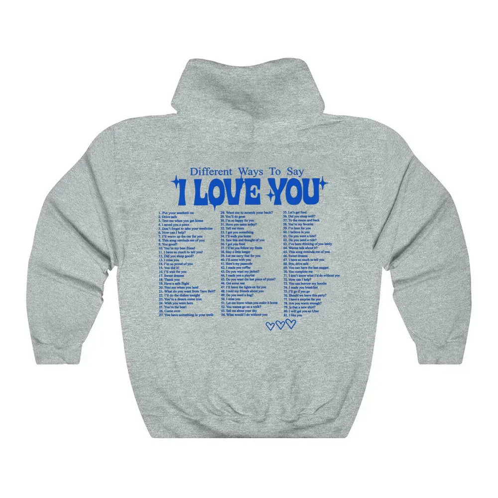 Clara | Bluza z kapturem z hasłem "I Love You" w różnych językach