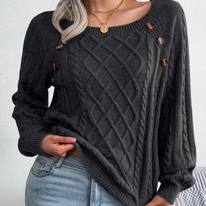 Stylowy sweter damski z dzianiny - Adelinda
