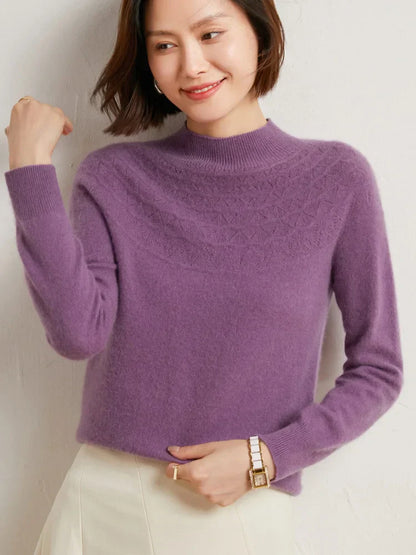 Sweter zimowy Dako z kołnierzem mocca