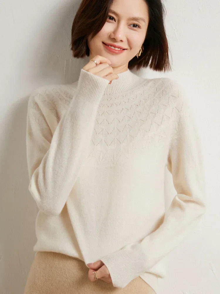 Sweter zimowy Dako z kołnierzem mocca