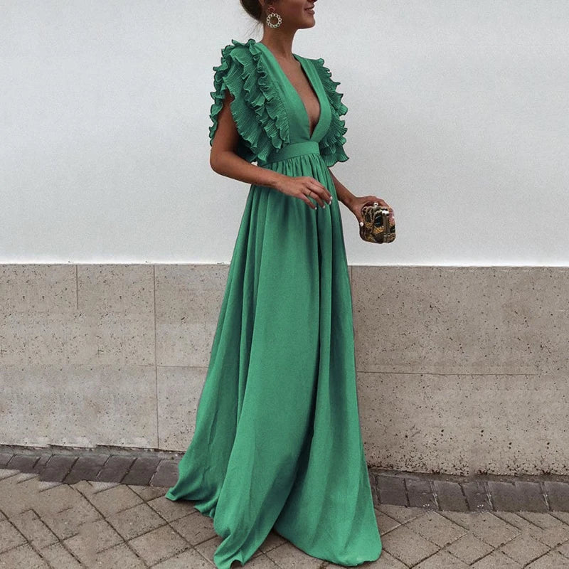 Eva | Elegancka sukienka z marszczonymi rękawami
