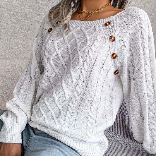 Stylowy sweter damski z dzianiny - Adelinda