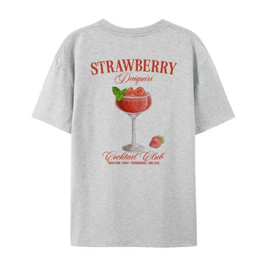 T-shirt - Oversized Daquiri - Bawełna, Unikalny nadruk z tyłu - Idealny na co dzień