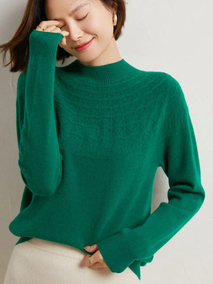 Sweter zimowy Dako z kołnierzem mocca