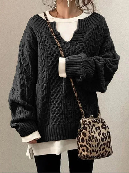 Sweter damski z półotwartym kołnierzem