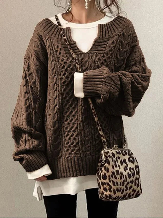 Sweter damski z półotwartym kołnierzem