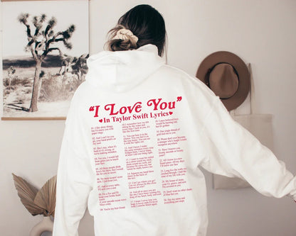 Clara | Bluza z kapturem z hasłem "I Love You" w różnych językach