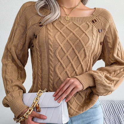 Stylowy sweter damski z dzianiny - Adelinda