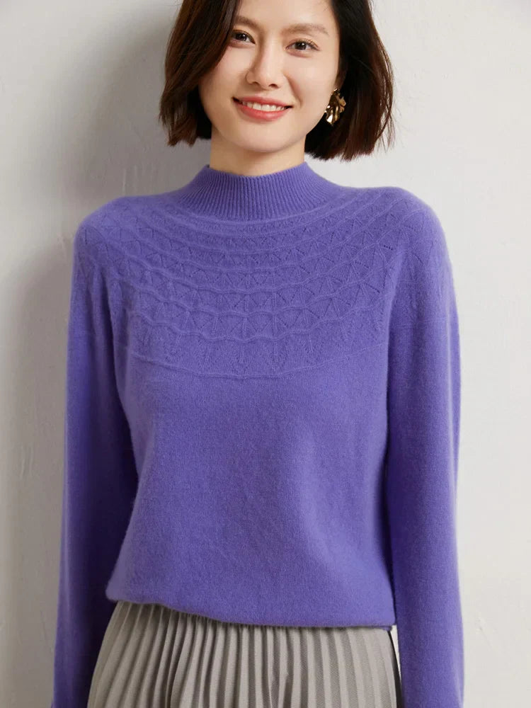 Sweter zimowy Dako z kołnierzem mocca