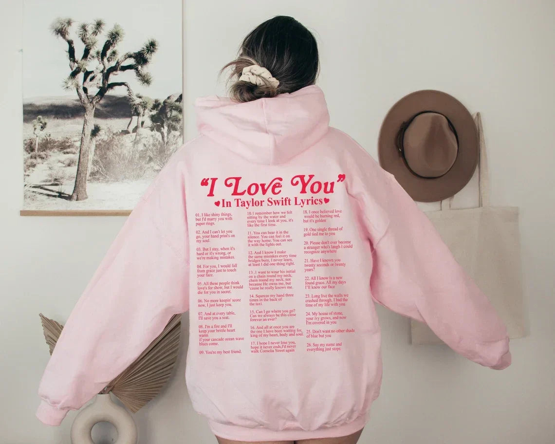 Clara | Bluza z kapturem z hasłem "I Love You" w różnych językach