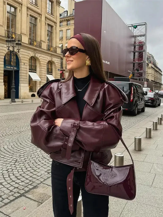 Sophie - Krótka kurtka skórzana